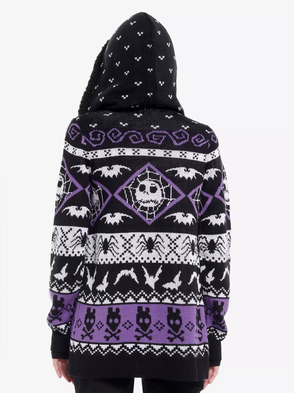 NWT Her Universe The Nightmare Before Christmas Purple Fair Isle Sherpa Cardigan